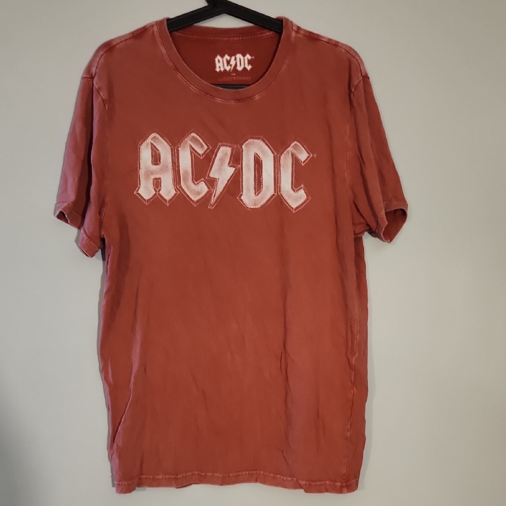 AC/DC Red Short Sleeve Tee Iconic Band Shirt